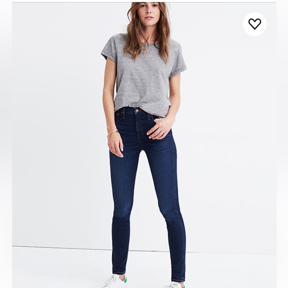 Madewell 10" high rise skinny jeans in Hayes wash